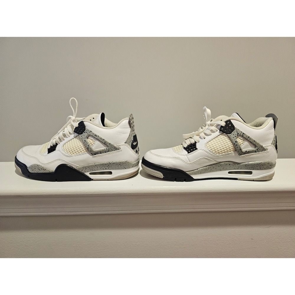 Nike‎ Air Jordan 4 Retro OG Cement 2016 Sneakers Mens Size 10 White Black - Picture 7 of 8